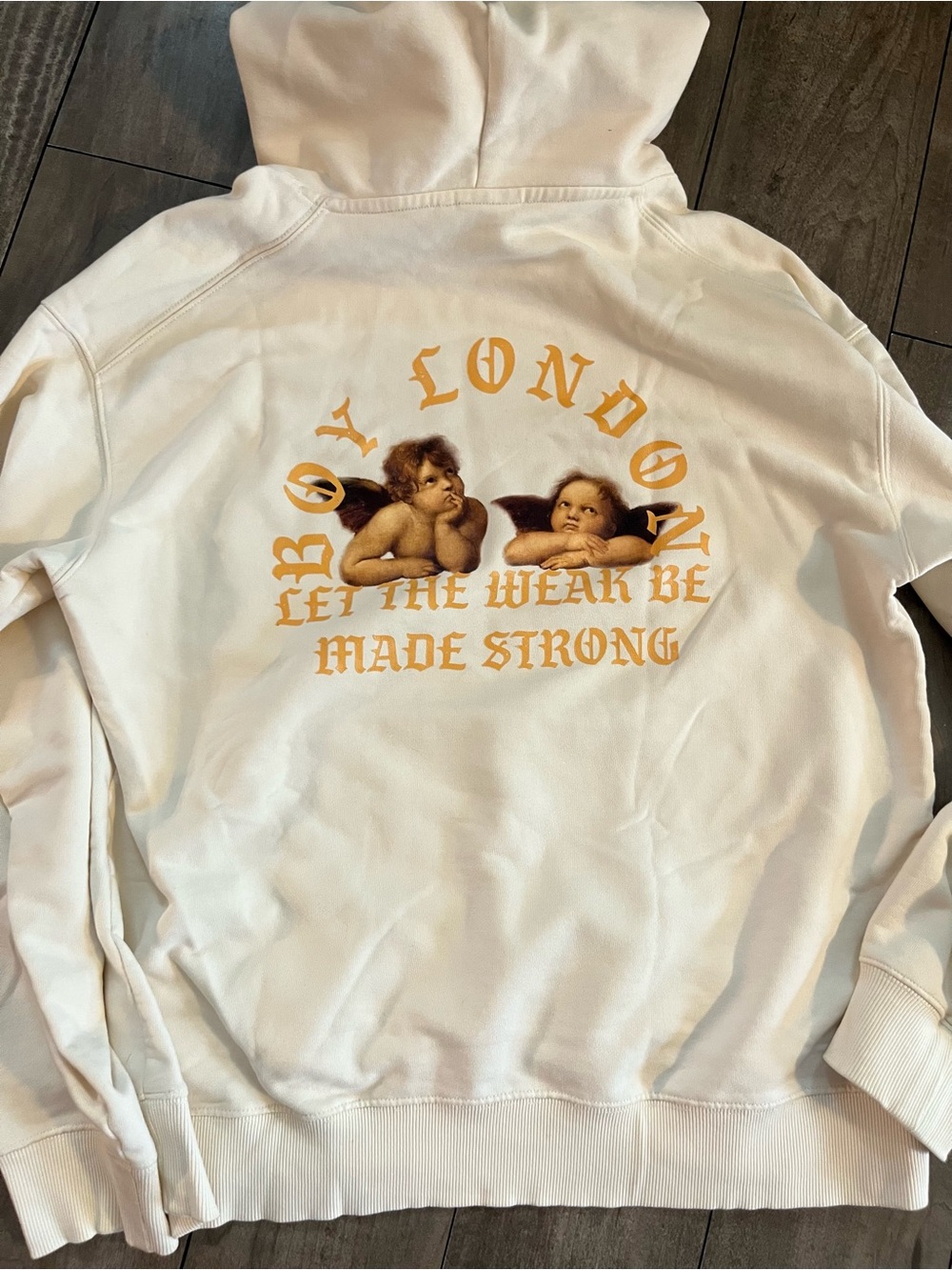 Boy London Angel Graphic Hoodie in Cream